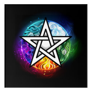 Wiccan pentagram acrylic print