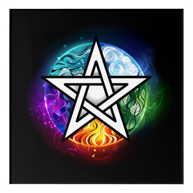 Wiccan pentagram acrylic print (Front)