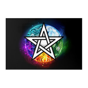 Wiccan pentagram acrylic print
