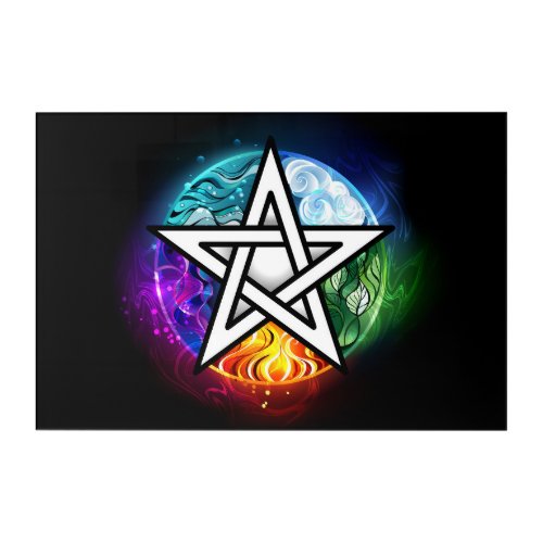 Wiccan pentagram acrylic print