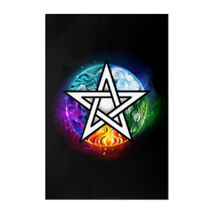 Wiccan pentagram acrylic print