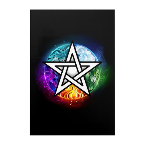 Wiccan pentagram acrylic print