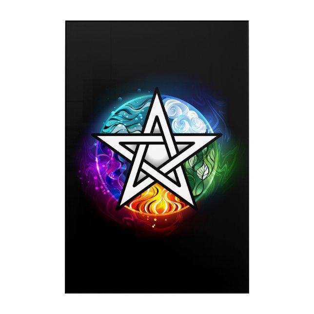 Wiccan pentagram acrylic print (Front)