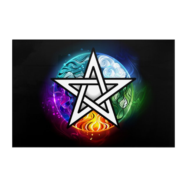 Wiccan pentagram acrylic print (Front)