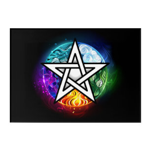 Wiccan pentagram acrylic print