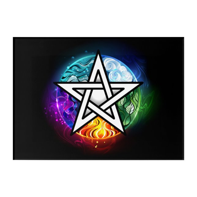 Wiccan pentagram acrylic print (Front)