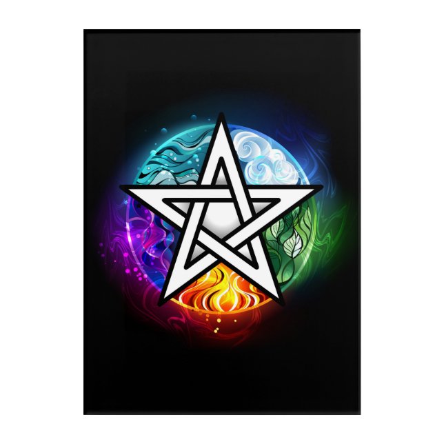 Wiccan pentagram acrylic print (Front)