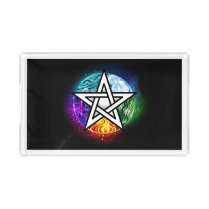 Wiccan pentagram acrylic tray