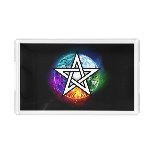 Wiccan pentagram acrylic tray (Front)