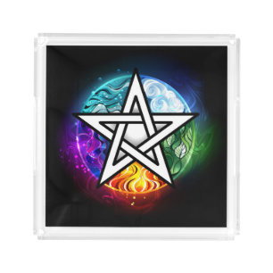 Wiccan pentagram acrylic tray