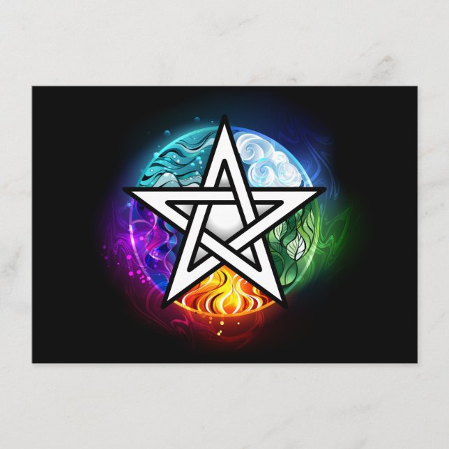 Wiccan pentagram advice card (Front)
