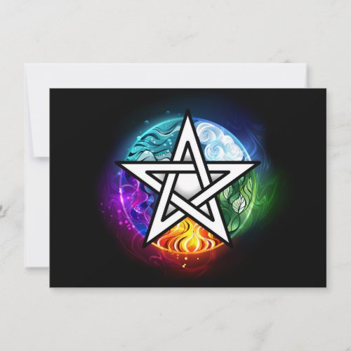 Wiccan pentagram advice card