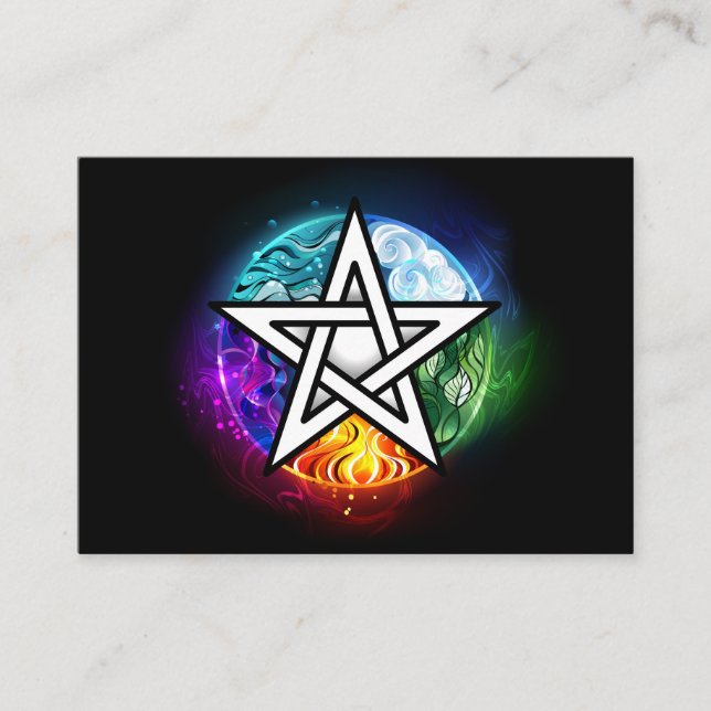 Wiccan pentagram appointment card (Front)