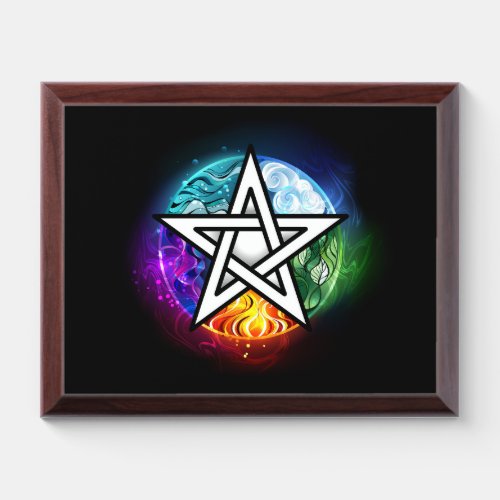 Wiccan pentagram award plaque