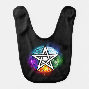 Wiccan pentagram baby bib