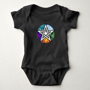 Wiccan pentagram baby bodysuit