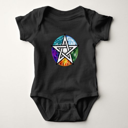 Wiccan pentagram baby bodysuit
