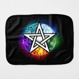 Wiccan pentagram baby burp cloth