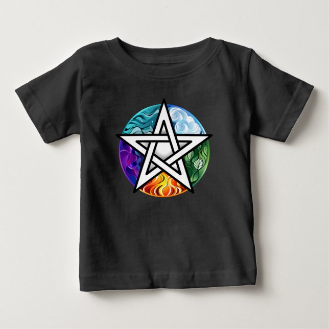 Wiccan pentagram baby T-Shirt (Front)