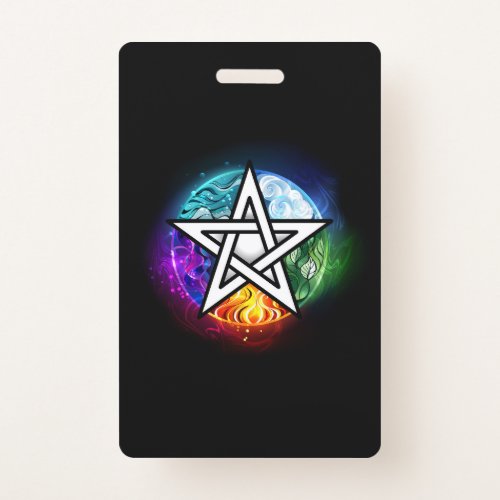 Wiccan pentagram badge