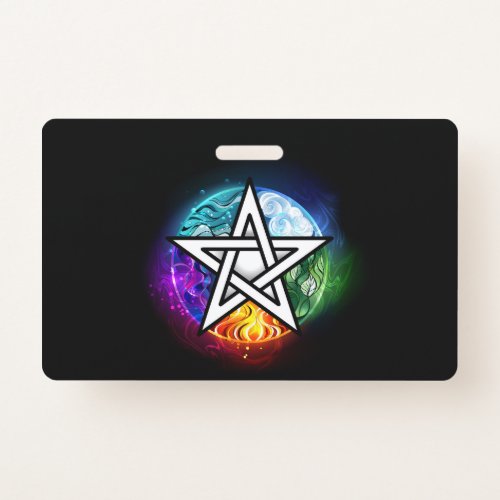 Wiccan pentagram badge