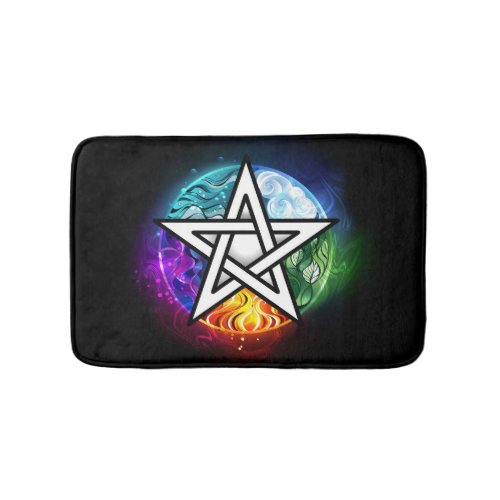Wiccan pentagram bath mat
