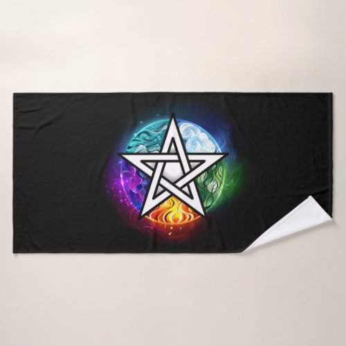 Wiccan pentagram bath towel