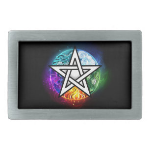 Wiccan pentagram belt buckle