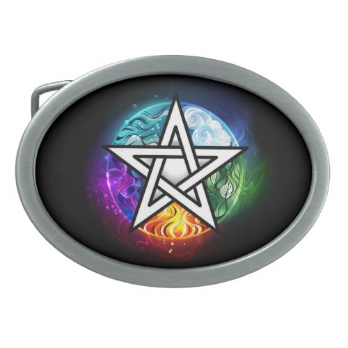 Wiccan pentagram belt buckle