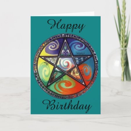 Wiccan Pentagram Birthday Card