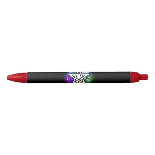 Wiccan pentagram black ink pen