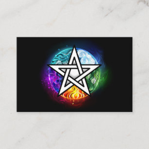 Wiccan pentagram business card