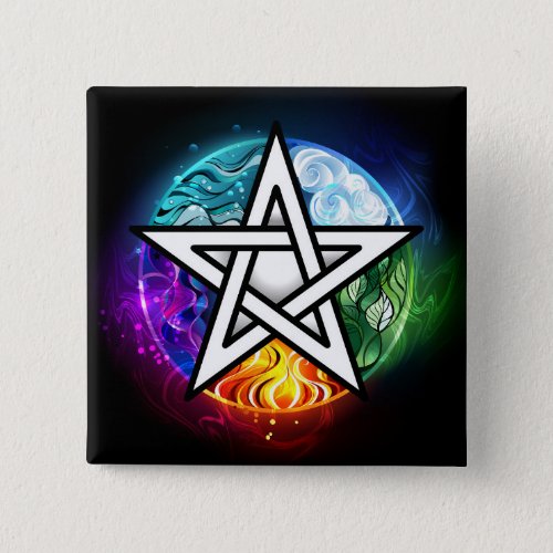 Wiccan pentagram button