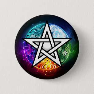Wiccan pentagram button