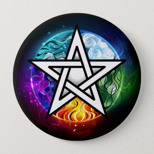 Wiccan pentagram button
