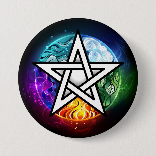 Wiccan pentagram button (Front)