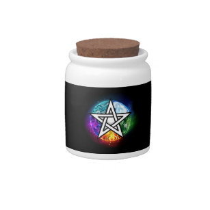 Wiccan pentagram candy jar