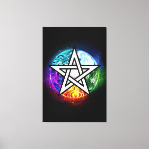 Wiccan pentagram canvas print