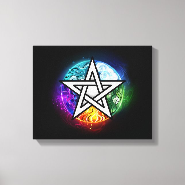Wiccan pentagram canvas print (Front)