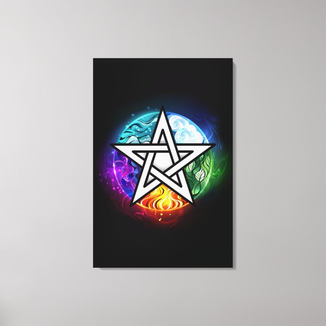 Wiccan pentagram canvas print (Front)