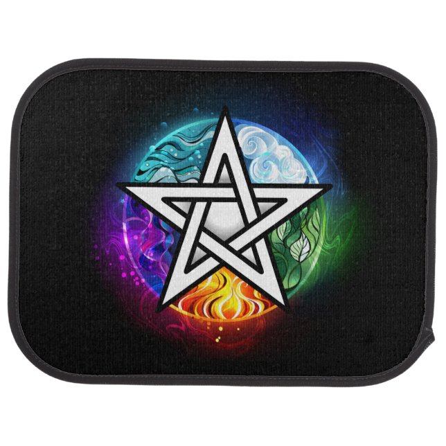 Wiccan pentagram car floor mat (Rear)