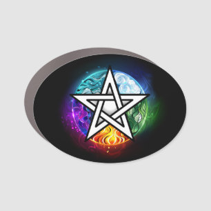Wiccan pentagram car magnet