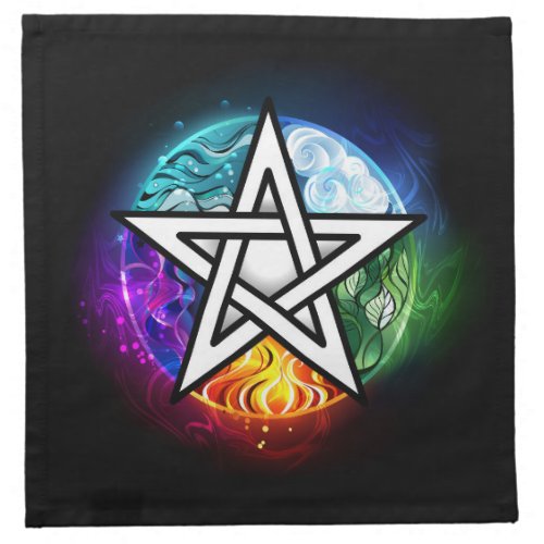 Wiccan pentagram cloth napkin