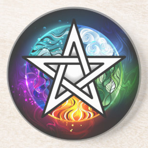 Wiccan pentagram coaster