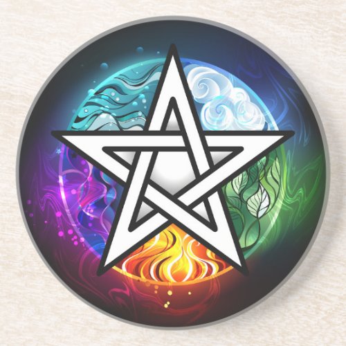 Wiccan pentagram coaster