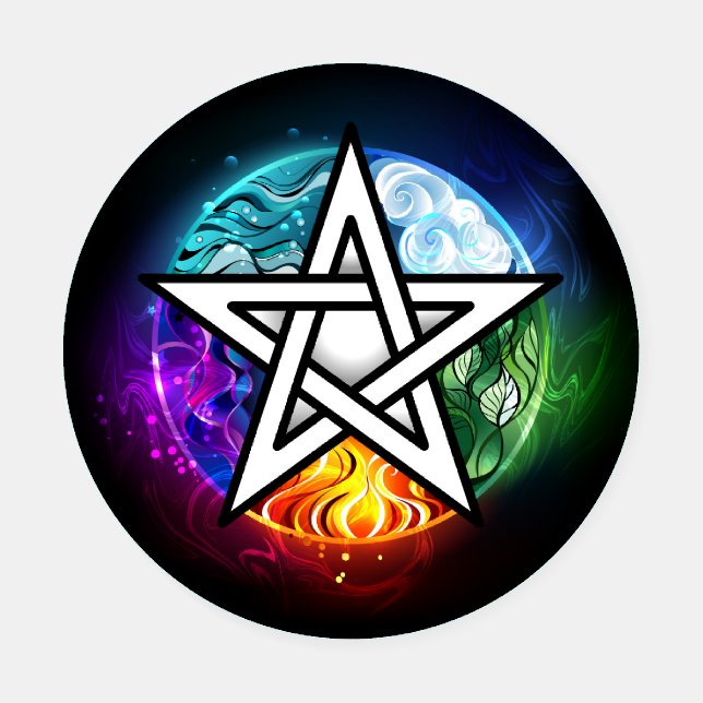 Wiccan pentagram coaster set (Single)