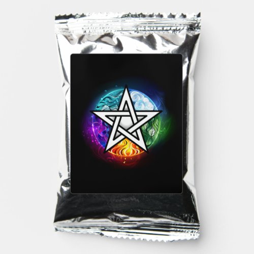 Wiccan pentagram coffee drink mix