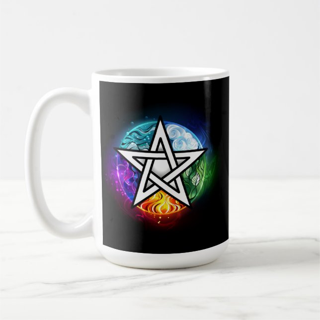 Wiccan pentagram coffee mug (Left)