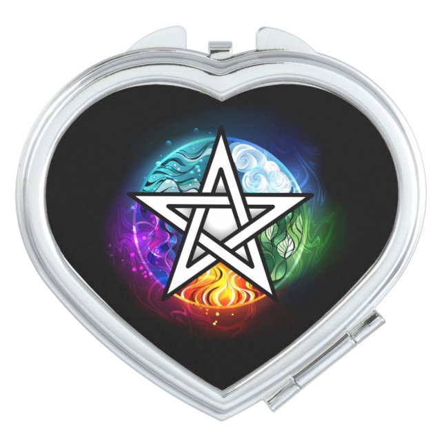 Wiccan pentagram compact mirror (Front)