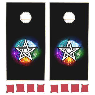 Wiccan pentagram cornhole set